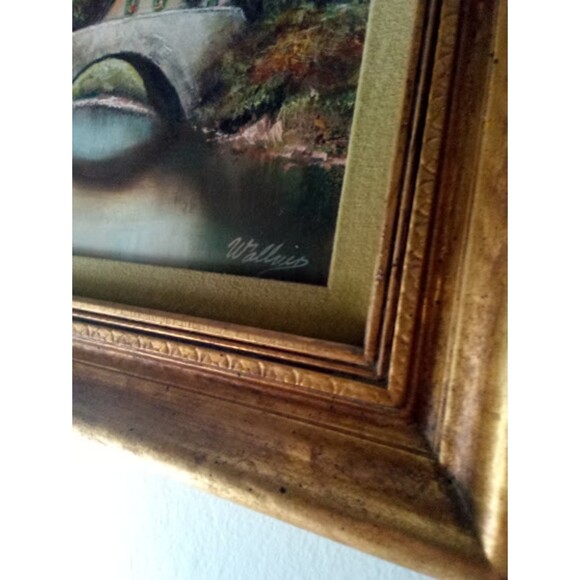 Antique Original Oil Painting Signed Wallner the Village Professionally Framed - Picture 4 of 4